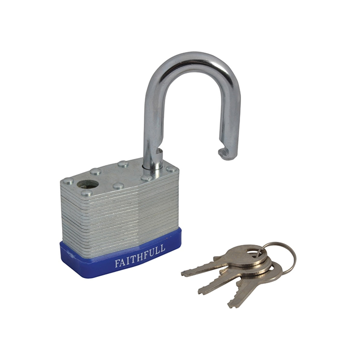 Faithfull Laminated Steel Padlock 50mm 3 Keys - FAIPLLAM50 - Image 1