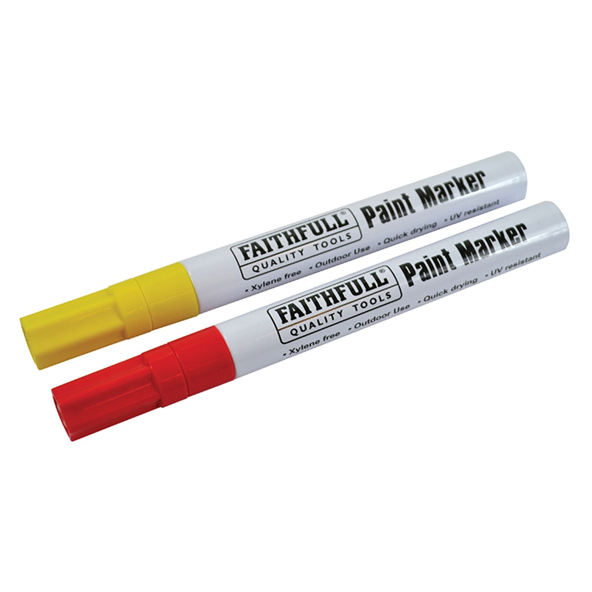 Faithfull Paint Marker Pen Yellow & Red (Pack 2) - FAIPMYELRED - Image 1