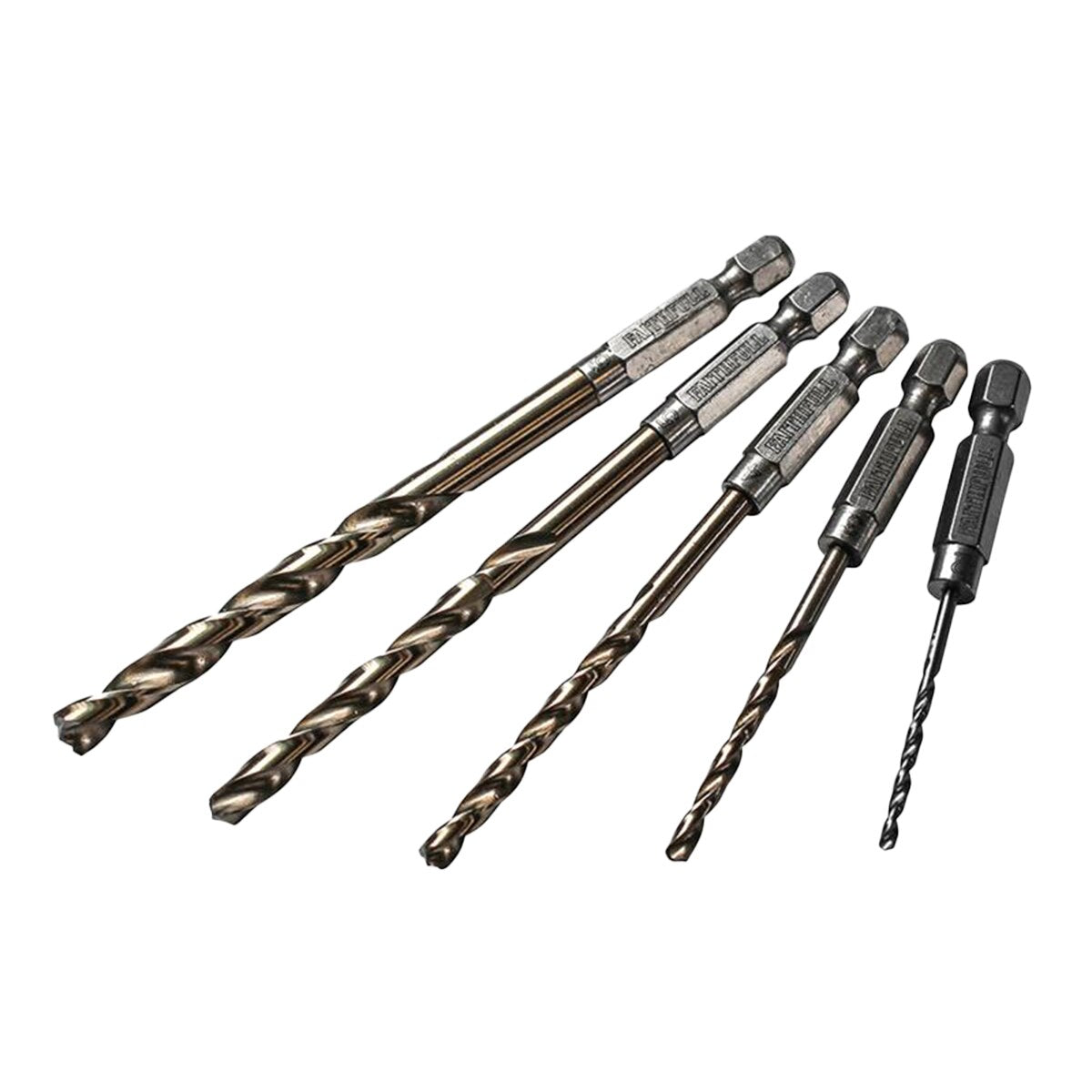 Faithfull HSSE M35 Cobalt Quick-Change Impact Drill Bit Set, 5 Piece - FAIQCSET5 - Image 1