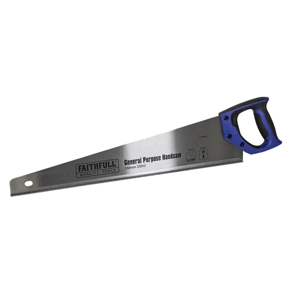 Faithfull General-Purpose Hardpoint Handsaw 550mm (22in) 8 TPI - FAISAWG22 - Image 1