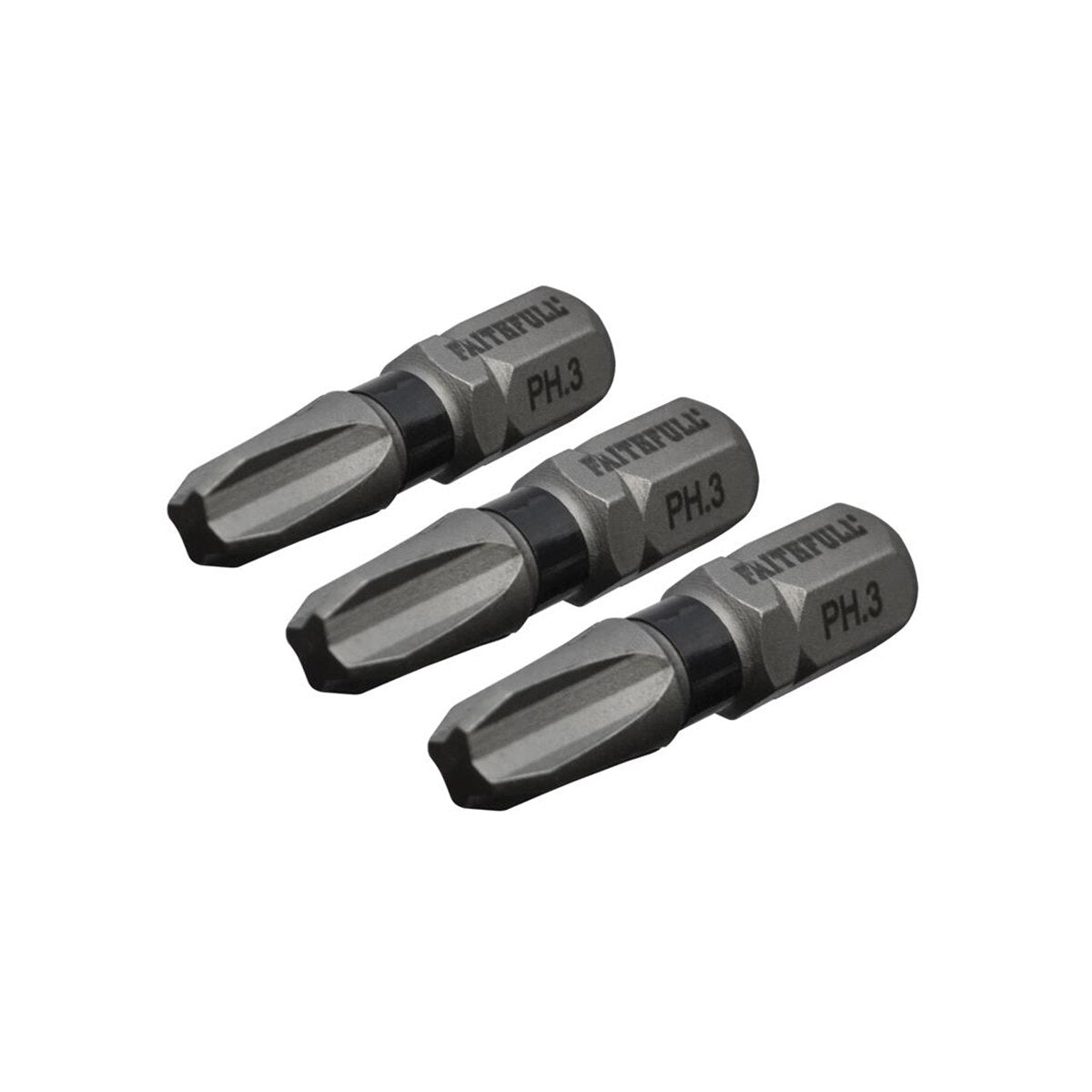 Faithfull Philips Impact Screwdriver Bits PH3 x 25mm (Pack 3) - FAISBPH325IM - Image 1