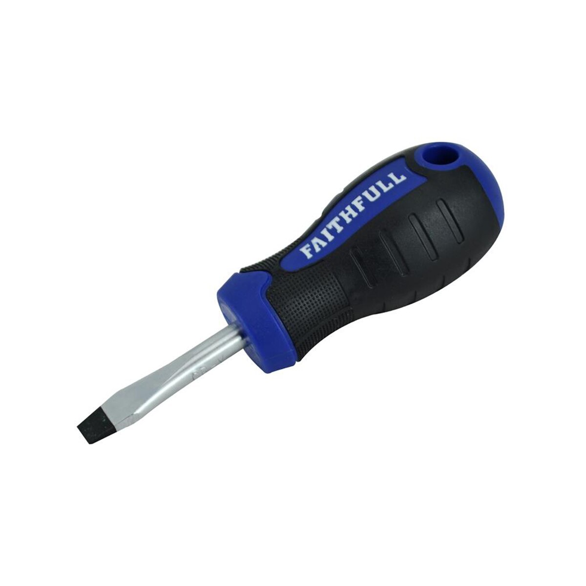 Faithfull Soft Grip Stubby Screwdriver Flared Slotted Tip 6.5 x 38mm - FAISDFS - Image 1