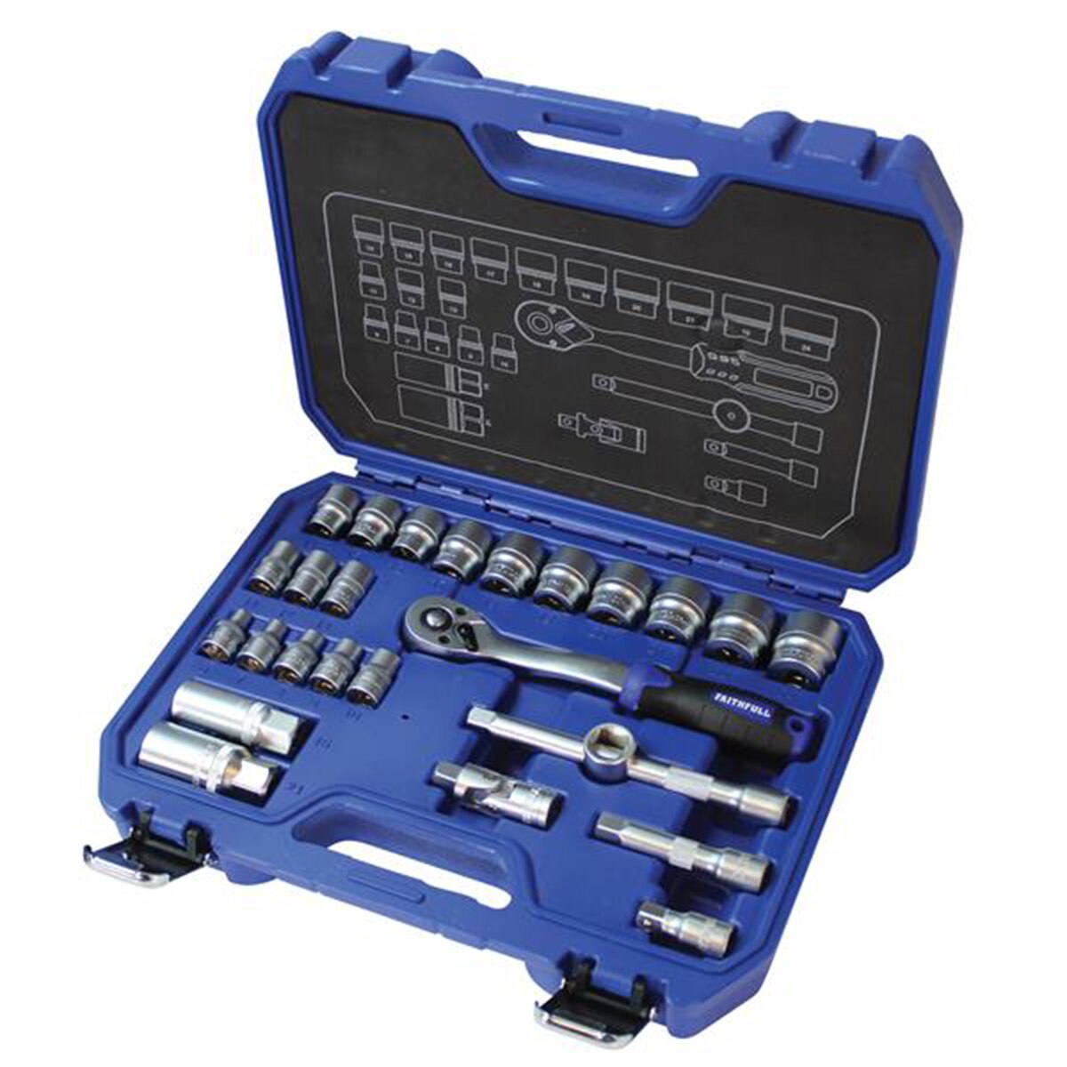 Faithfull Socket Set of 26 Metric 3/8in Drive - FAISOC3826MN - Image 1
