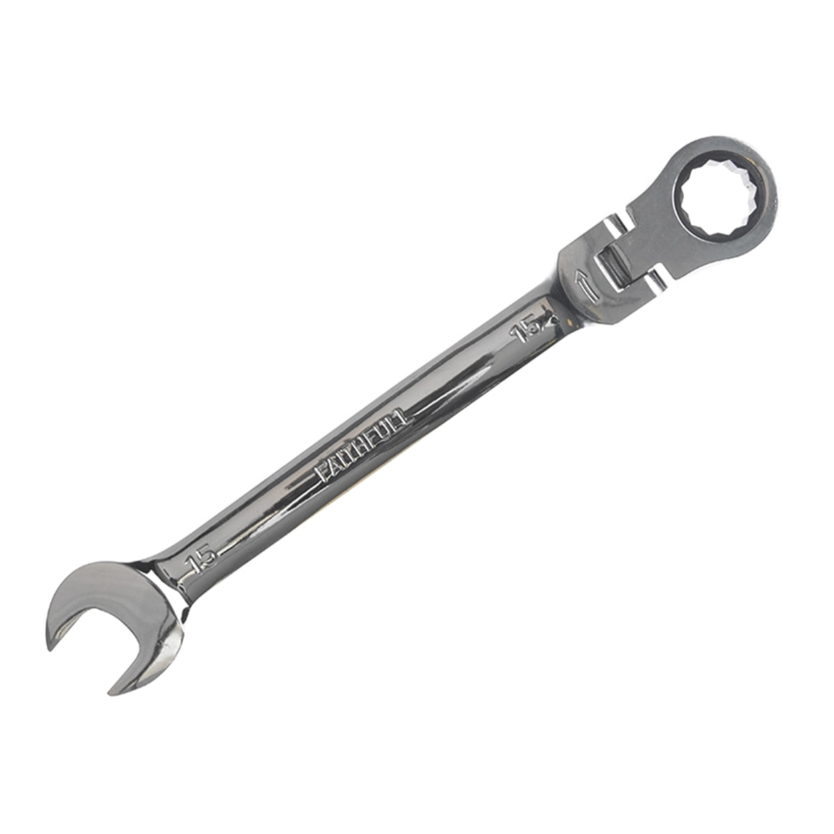 Faithfull Ratchet Combination Spanner Flex Head CV 15mm - FAISPARAT15 - Image 1