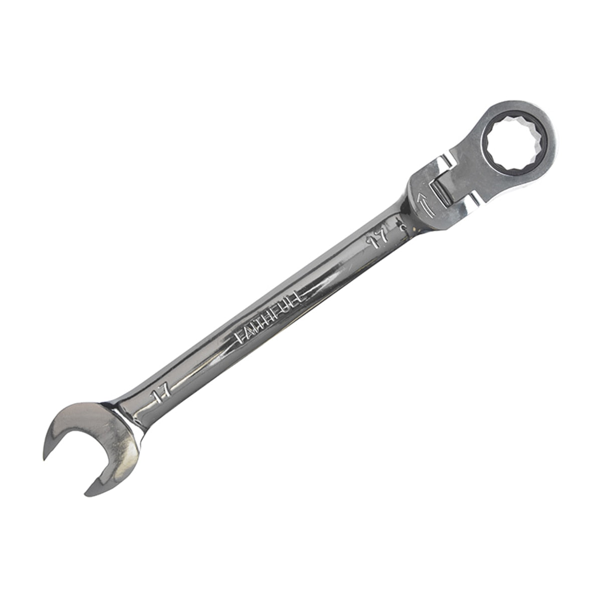 Faithfull Ratchet Combination Spanner Flex Head CV 17mm - FAISPARAT17 - Image 1