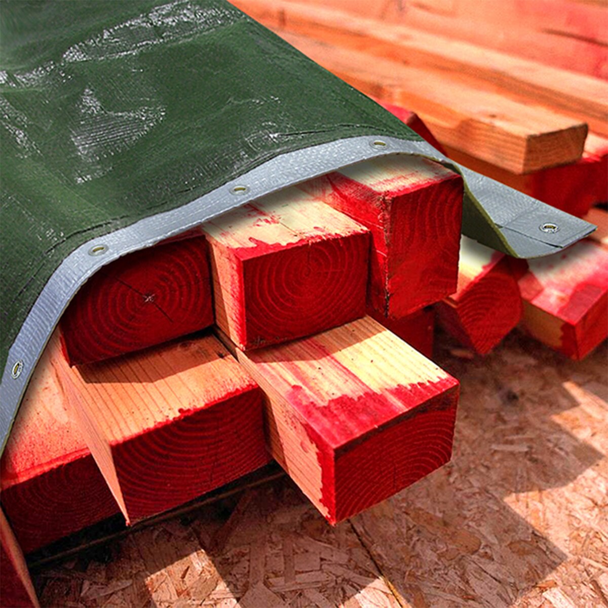 Faithfull Tarpaulin Green/Silver 3.6 x 2.7m (12 x 9ft) 80gsm - FAITARP129 - Image 3