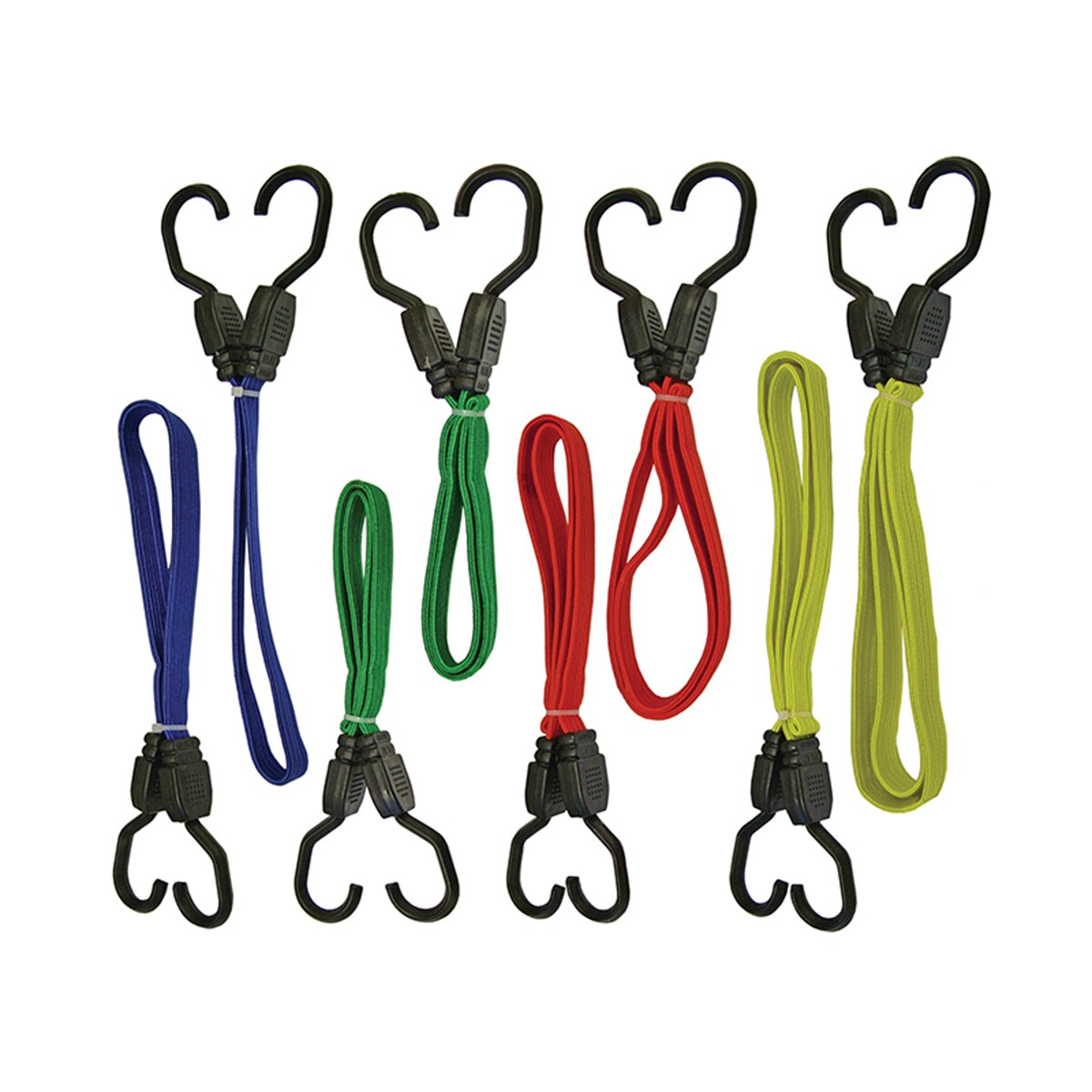 Faithfull Flat Bungee Cord Set 8 Piece - FAITDBUNG8 - Image 1