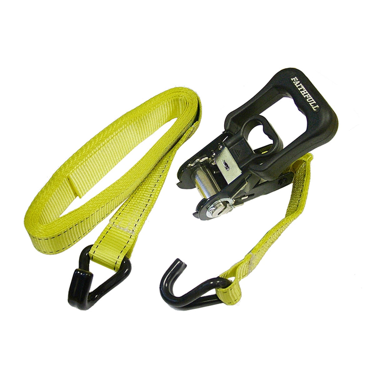 Faithfull Ratchet Tie-Downs J-Hook 5m x 32mm Breaking Strain 1320kg/daN 2 Piece - FAITDRAT51JH - Image 1