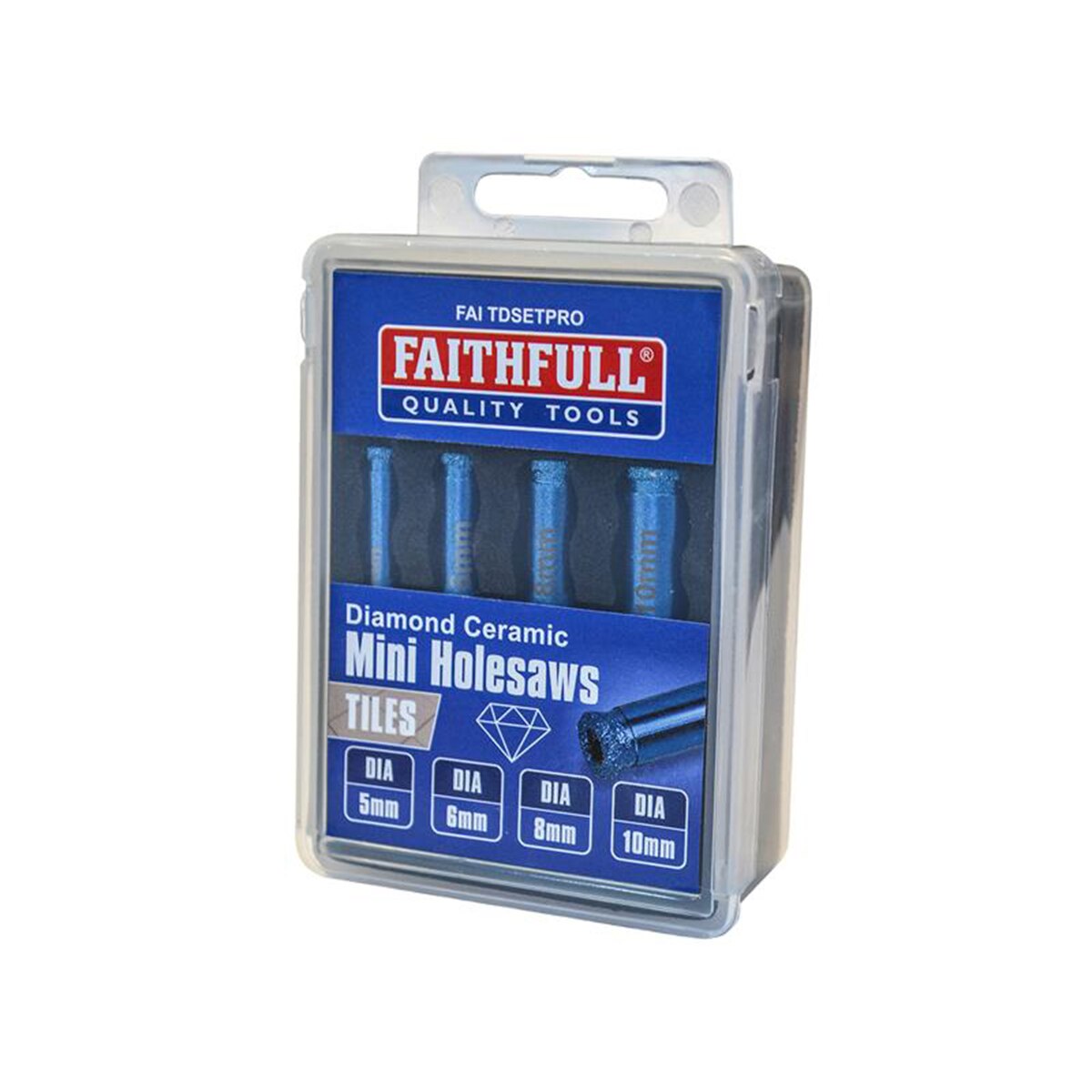 Faithfull Diamond Ceramic Mini Holesaw Set, 4 Piece - FAITDSETPRO - Image 1