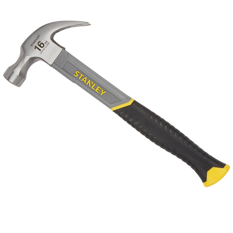Stanley Curved Claw Hammer Fibreglass Shaft 450g (16oz) - STA051309 - Image 1