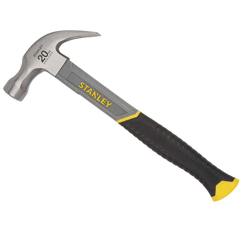 Stanley Curved Claw Hammer Fibreglass Shaft 570g (20oz) - STA051310 - Image 1