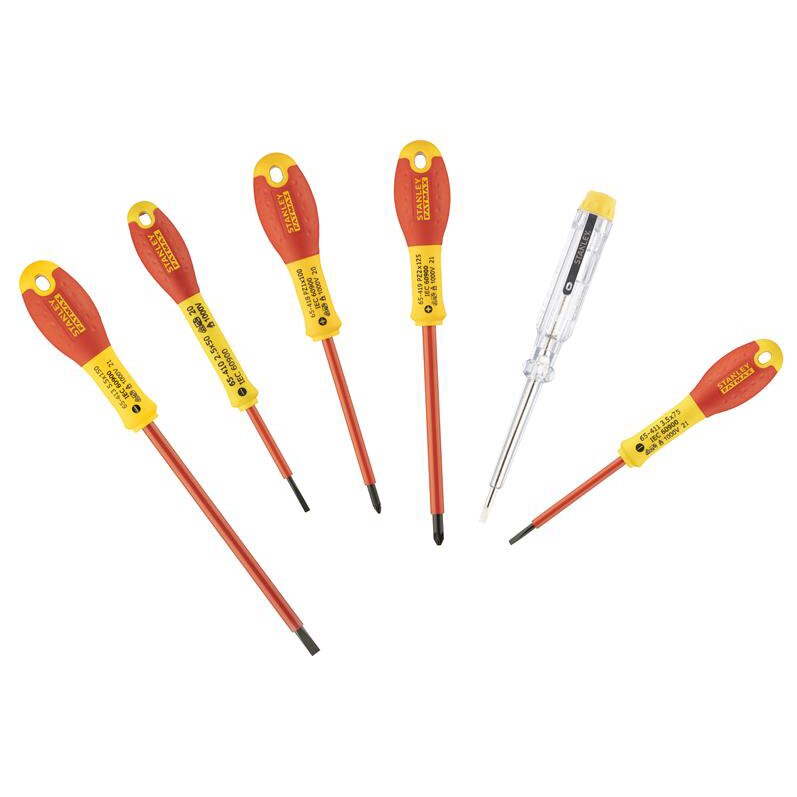 Stanley FatMax VDE Insulated Screwdriver Set, 6 Piece - STA065443 - Image 1
