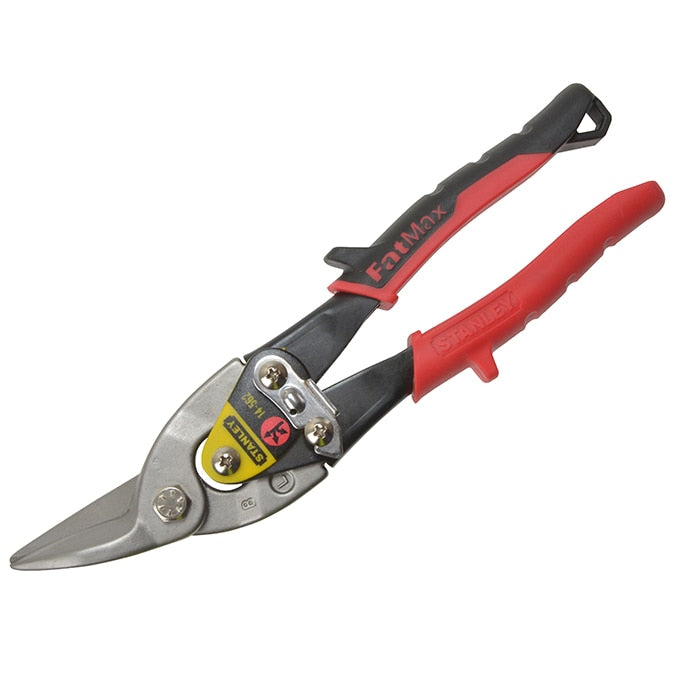 Stanley Red Aviation Snips Left Cut 250mm (10in) - STA214562 - Image 1