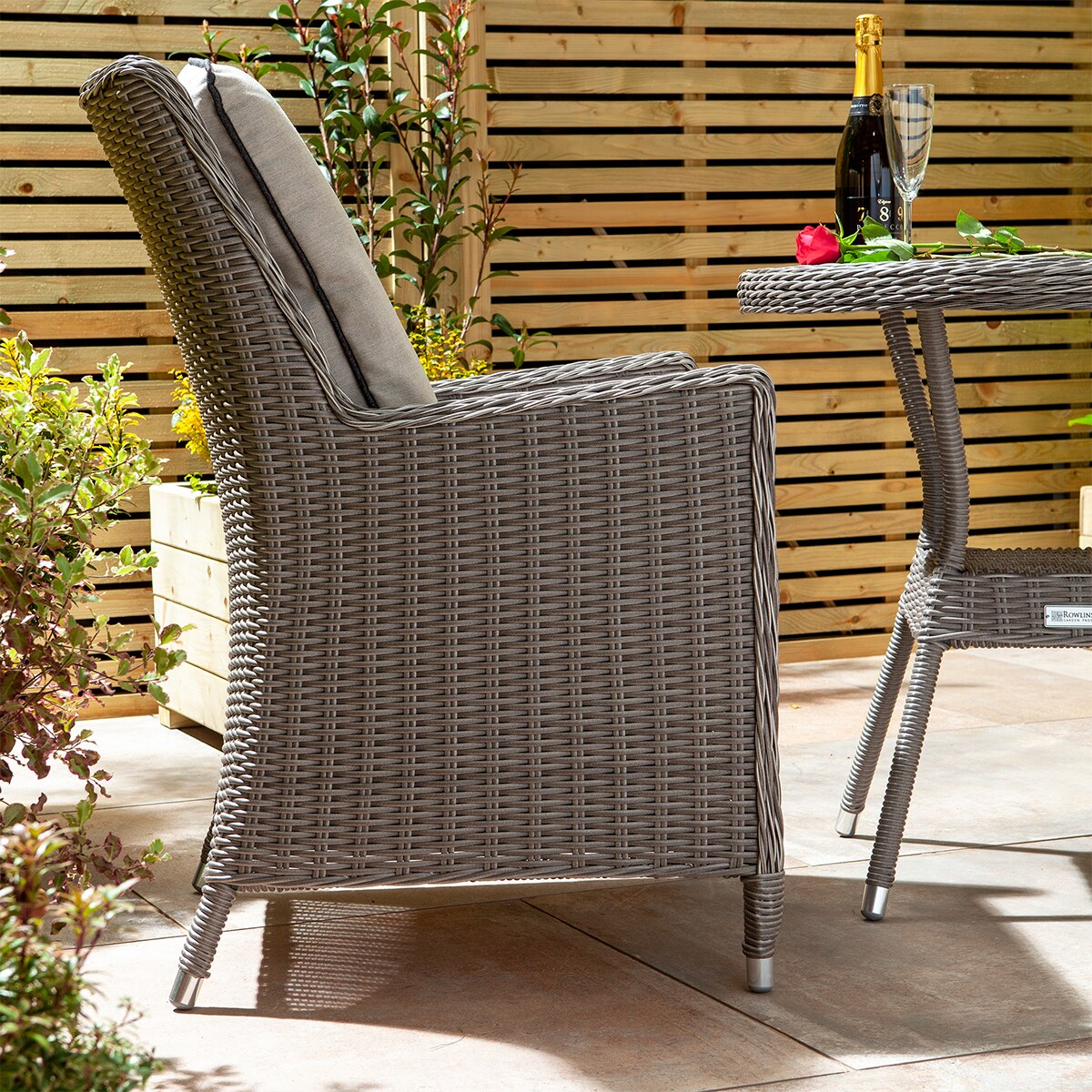 Prestbury 3pc Rattan Garden Furniture Bistro Set - Image 3