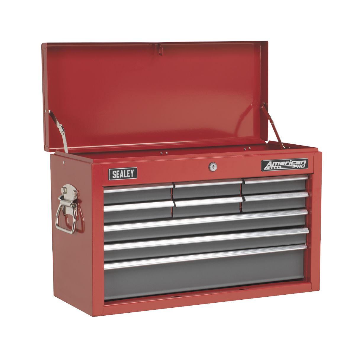 Sealey Topchest 9 Drawer with Ball-Bearing Slides Red/Grey - Image 1