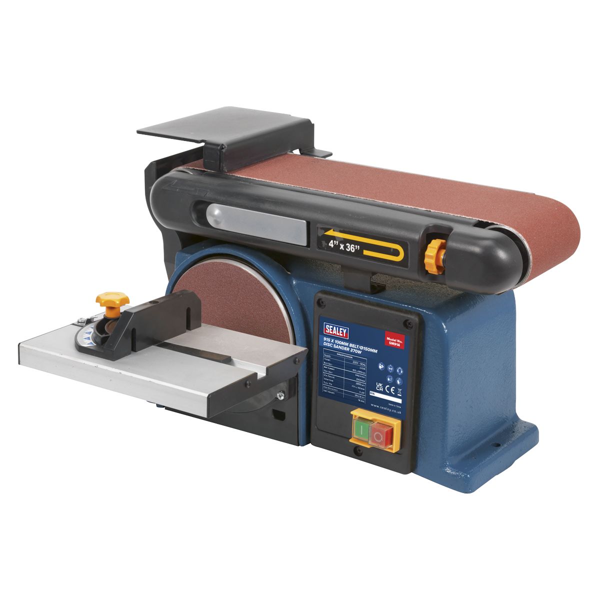 Sealey Belt/Disc Sander 915 x 100mm/150mm 370W/230V - Image 3
