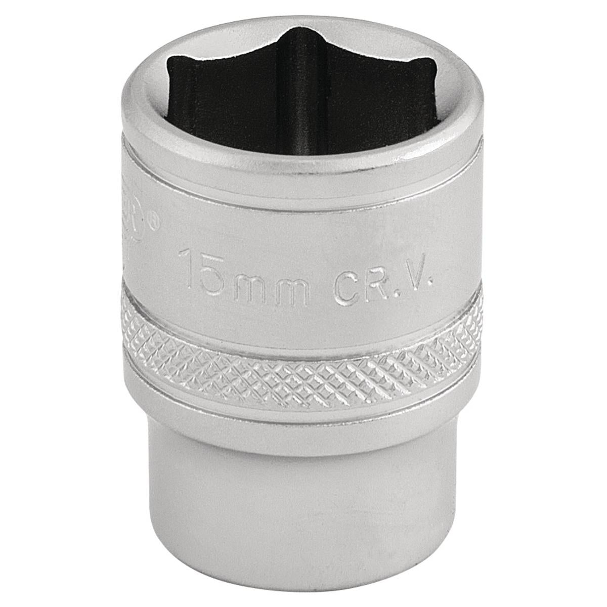 Draper 6 Point Metric Socket, 3/8" Sq. Dr., 15mm - Image 1