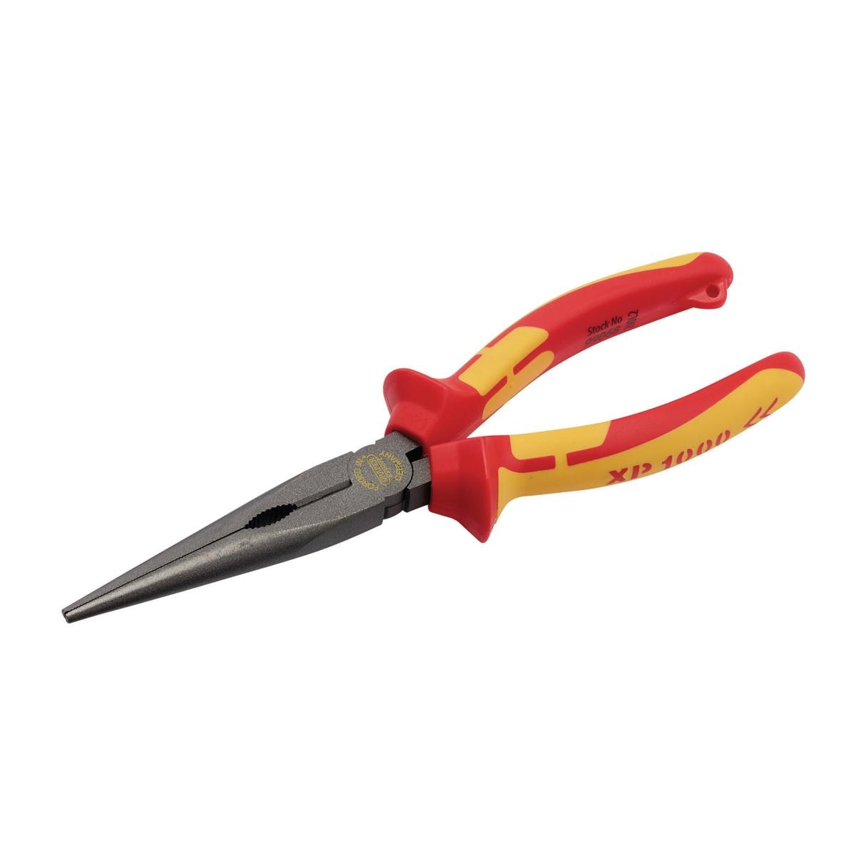 Draper XP1000 VDE Long Nose Pliers, 200mm, Tethered - Image 1