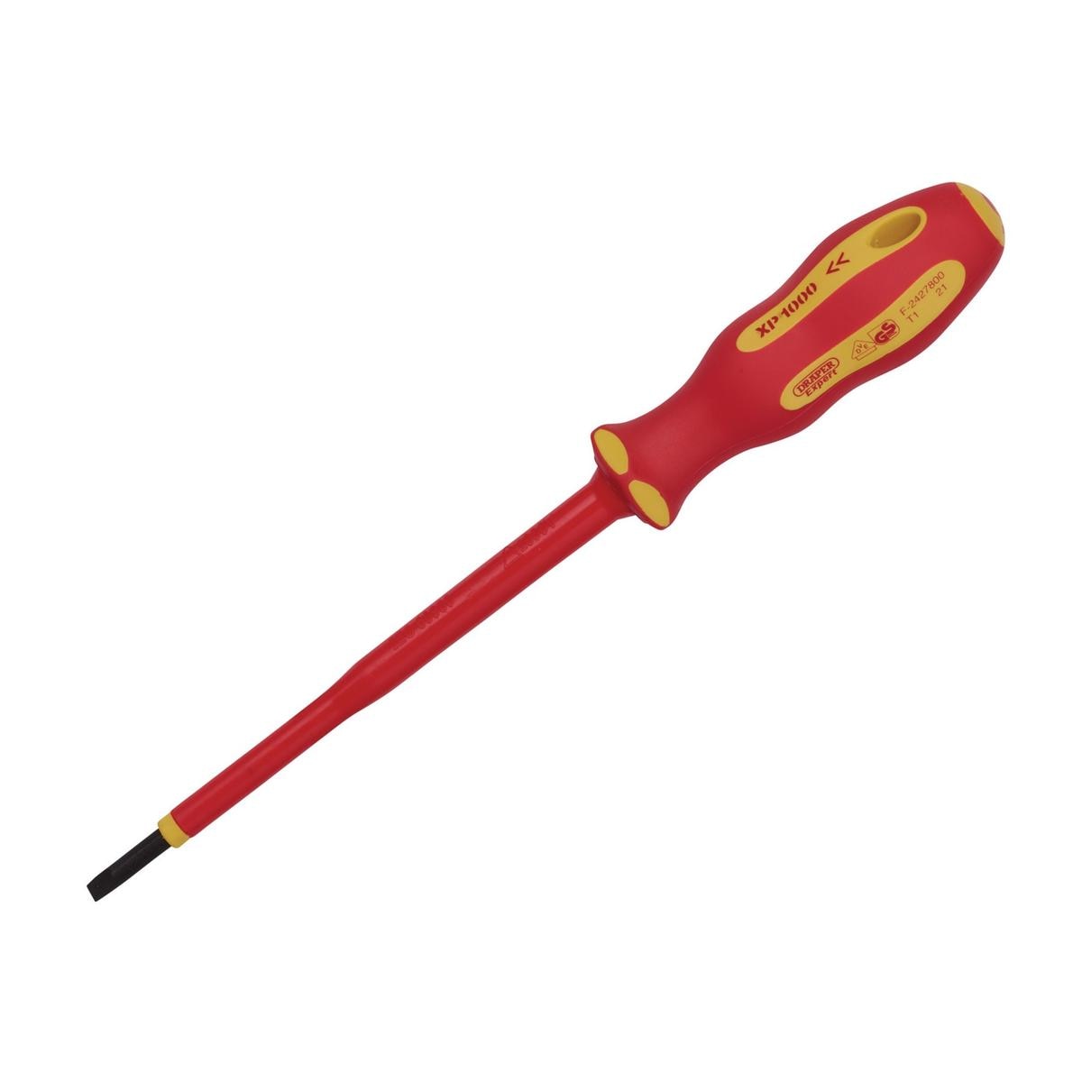 Draper XP1000 VDE Plain Slot Screwdriver, 3.5 x 100mm - Image 1