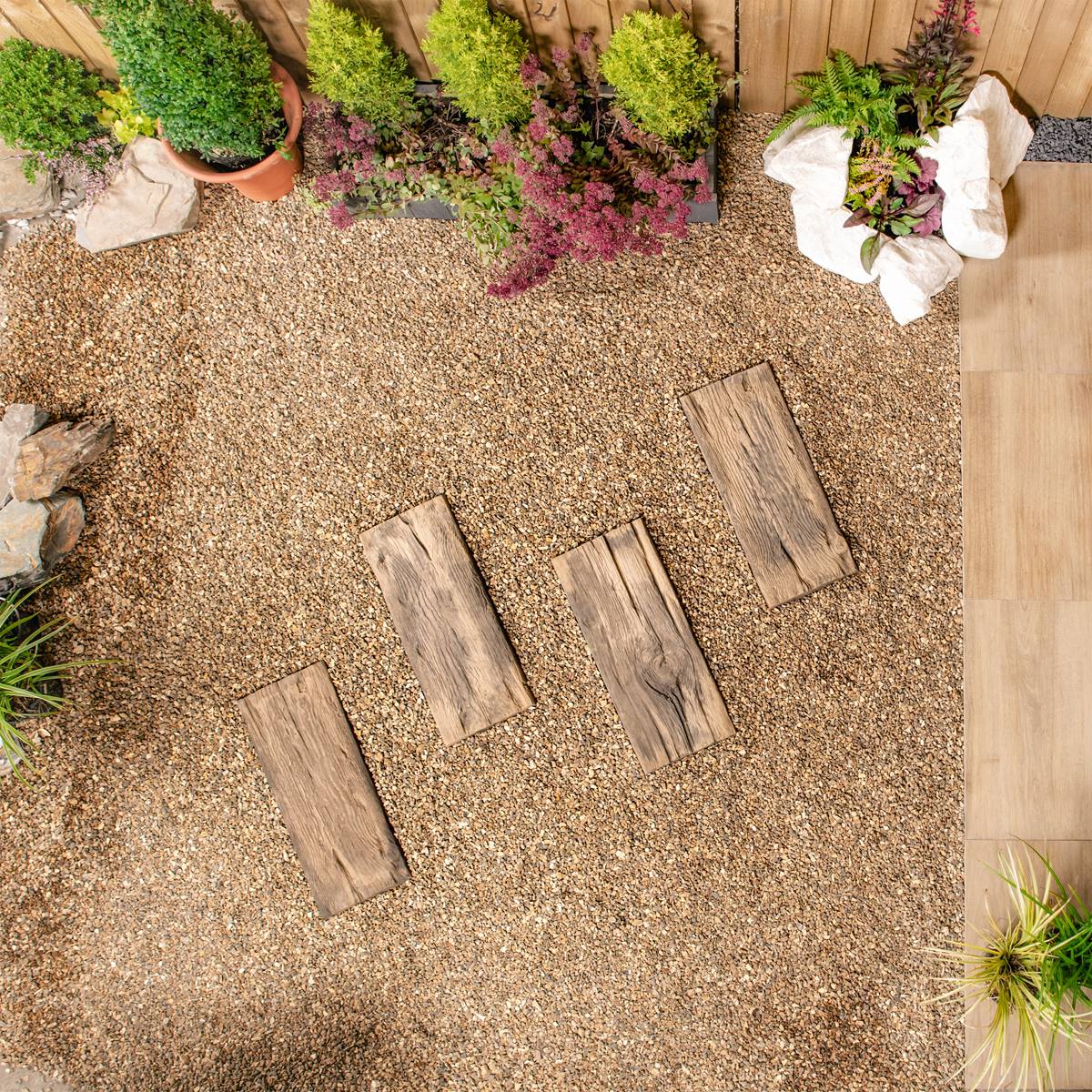 Deco-Pak Rustic Sleeper Stepping Stone - Brown - Image 3