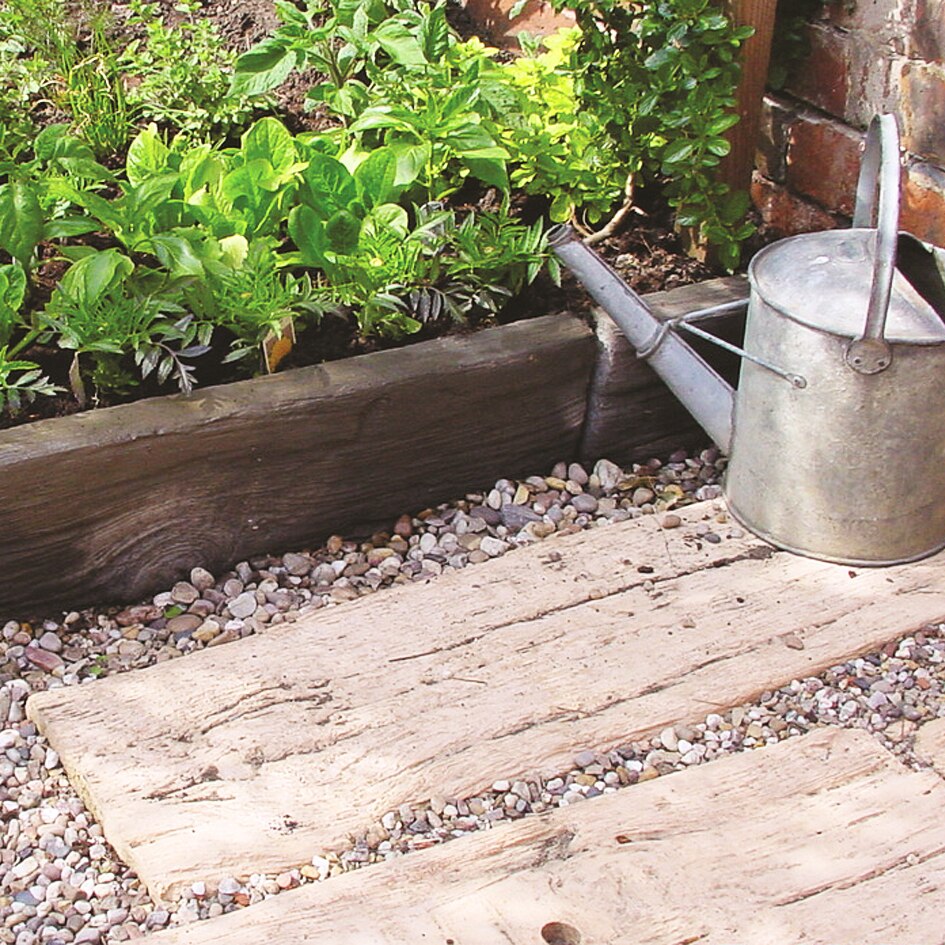 Deco-Pak Rustic Sleeper Stepping Stone - Brown - Image 5