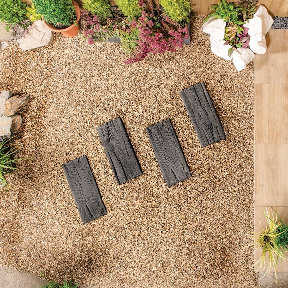 Deco-Pak Rustic Sleeper Stepping Stone - Chardwood - Image 4