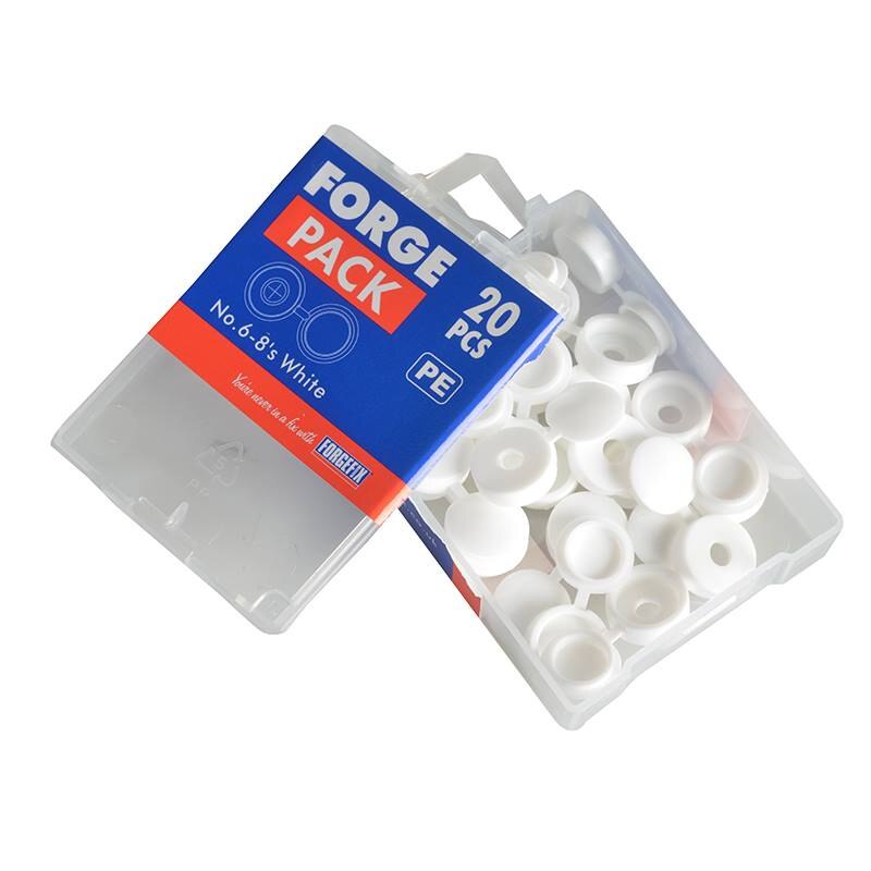 Forgefix Hinged Cover Cap White No. 6-8 Bag 100 - FORHCC0M - Image 1