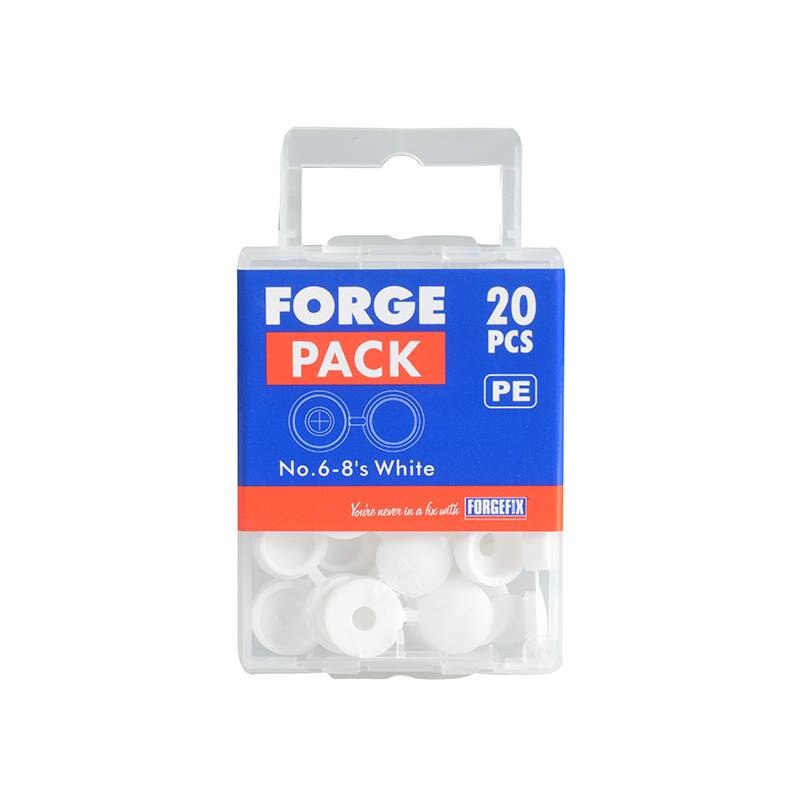 Forgefix Hinged Cover Cap White No. 6-8 Bag 100 - FORHCC0M - Image 2
