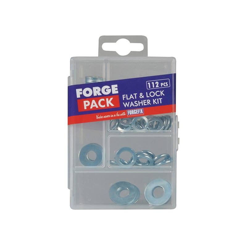 Forgefix Flat & Lock Washer Kit, 112 Piece - FORFPWASSET - Image 1