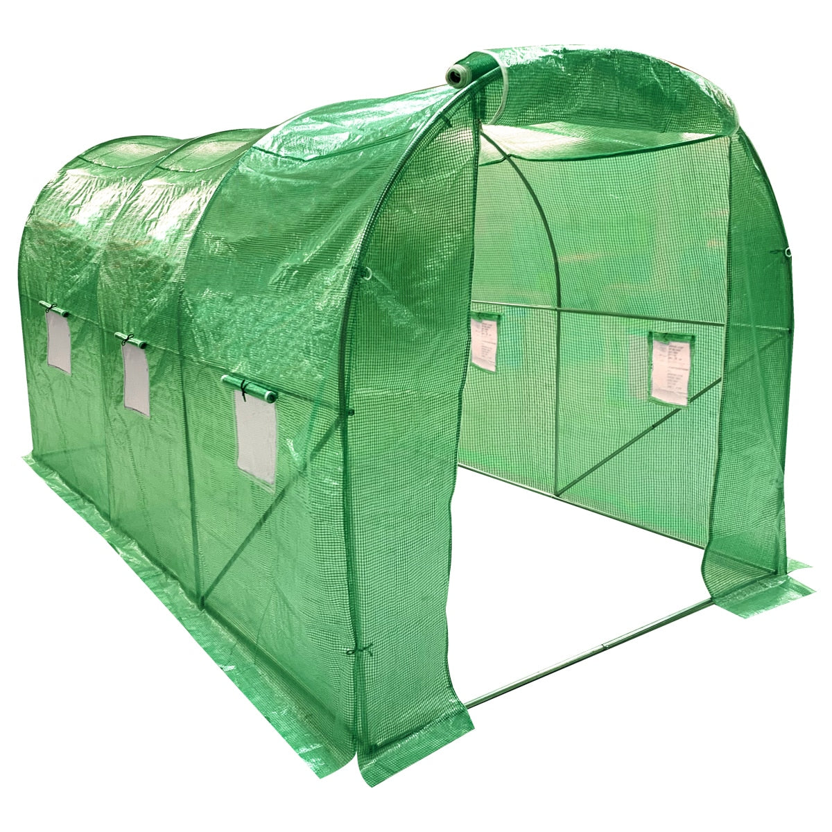 Wolf 3m x 2m Polytunnel Walk-In Garden Growhouse - Green - Image 1