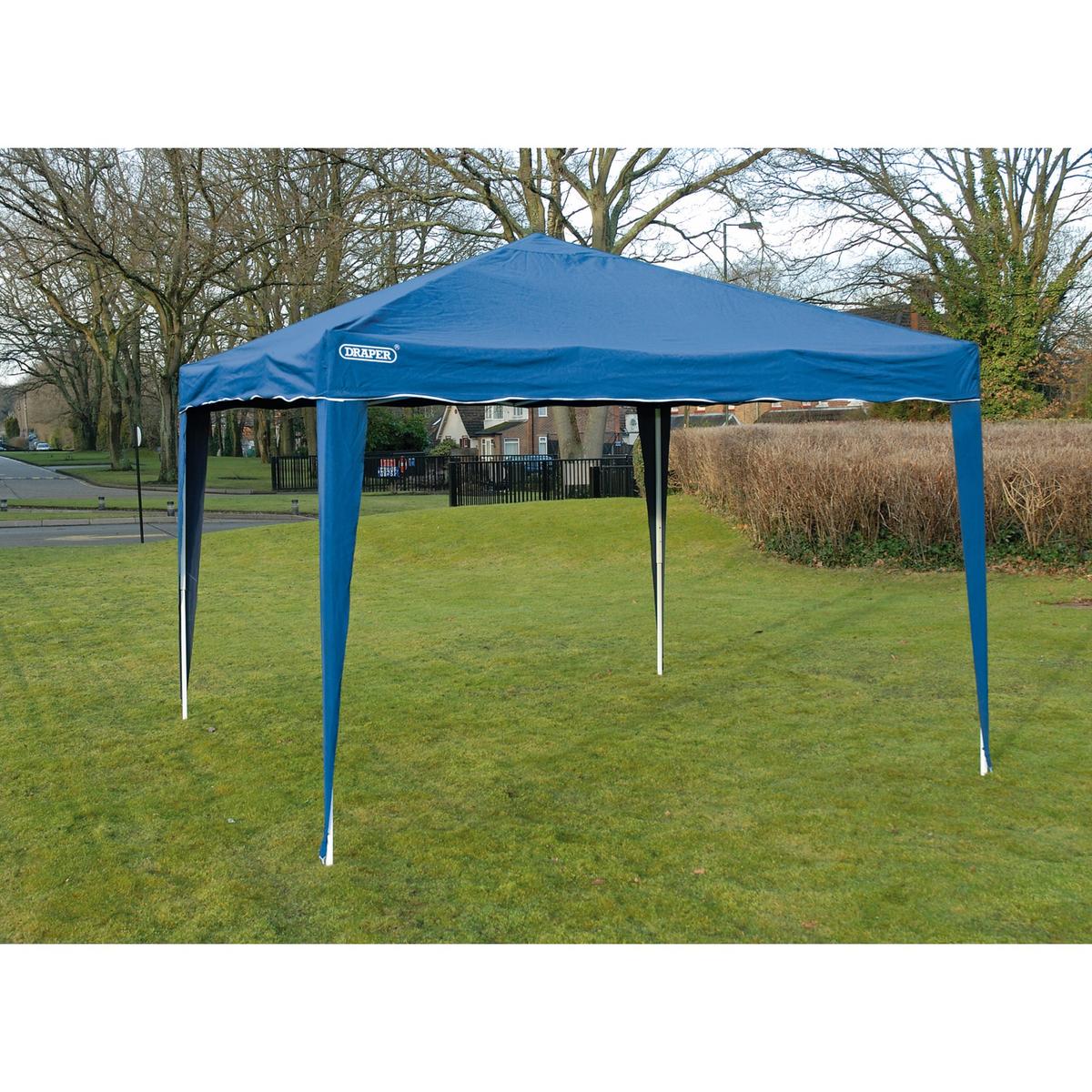Draper 3x3m Concertina Gazebo - Blue - Image 4