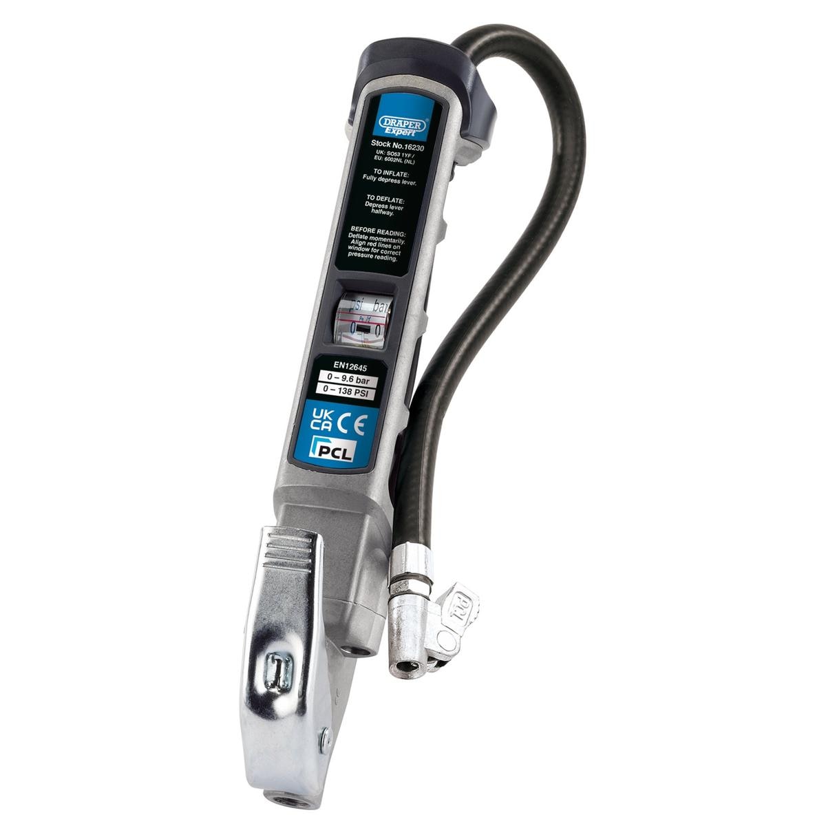 Draper Expert Professional Air Line Inflator with Lock-On Connector - Image 1