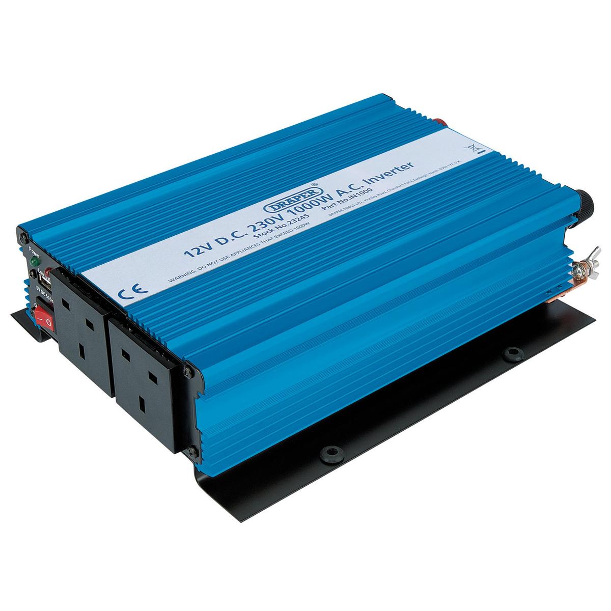 Draper 12V DC-AC Inverter, 1000W - Image 1
