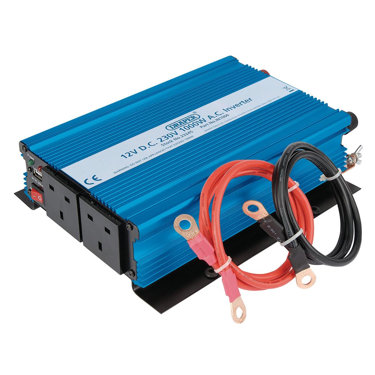 Draper 12V DC-AC Inverter, 1000W - Image 2