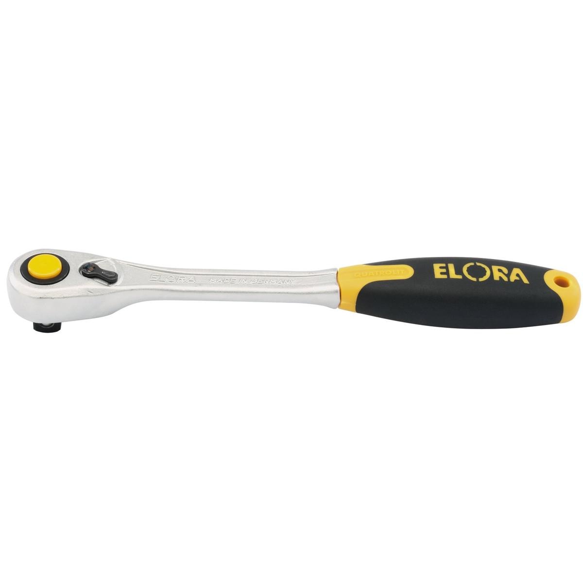 Elora Fine Tooth Quick Release Soft Grip Reversible Ratchet, 1/2" Sq. Dr., 270mm - Image 1