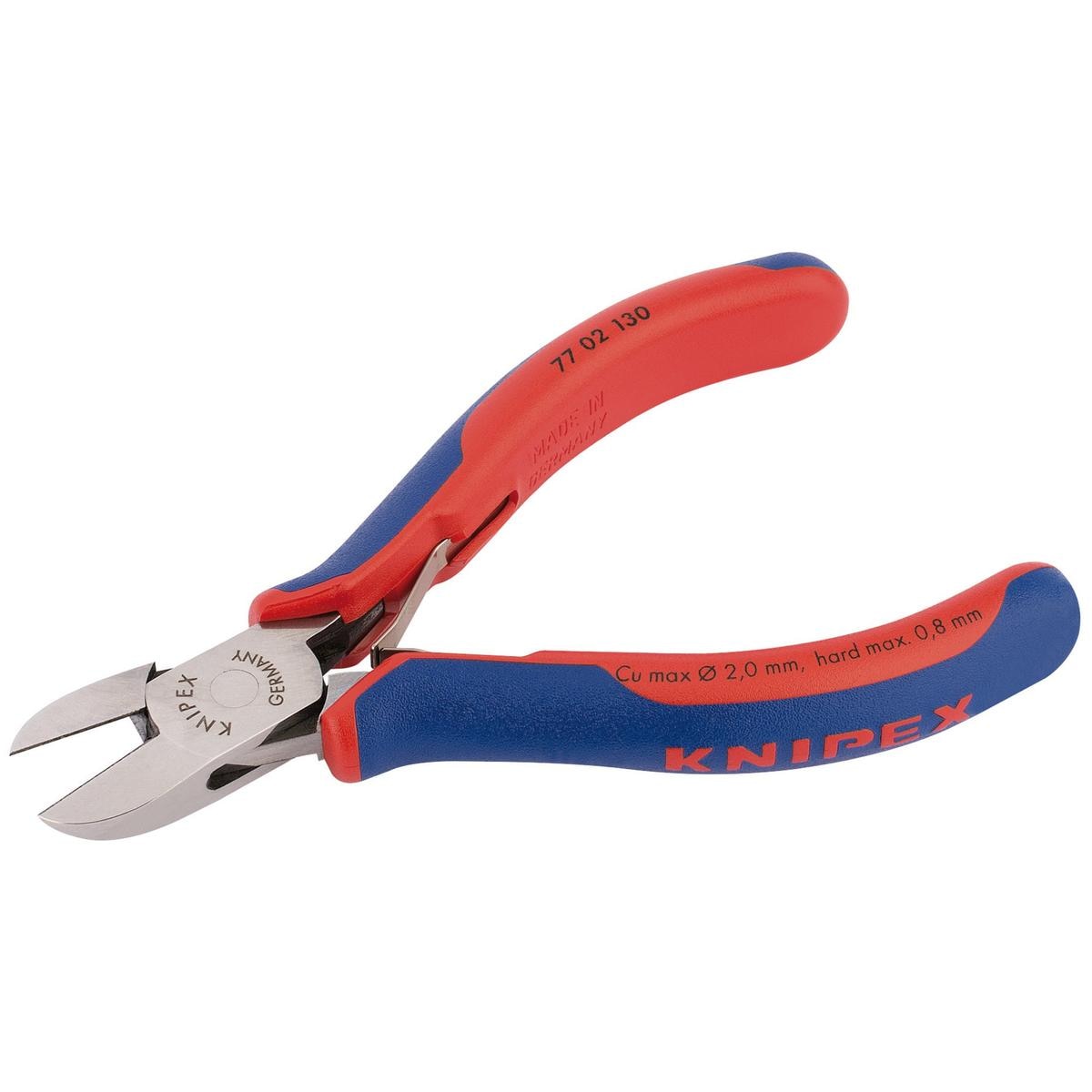 KNIPEX 77 02 130 Bevelled Electronics Diagonal Cutters, 130mm - Image 1