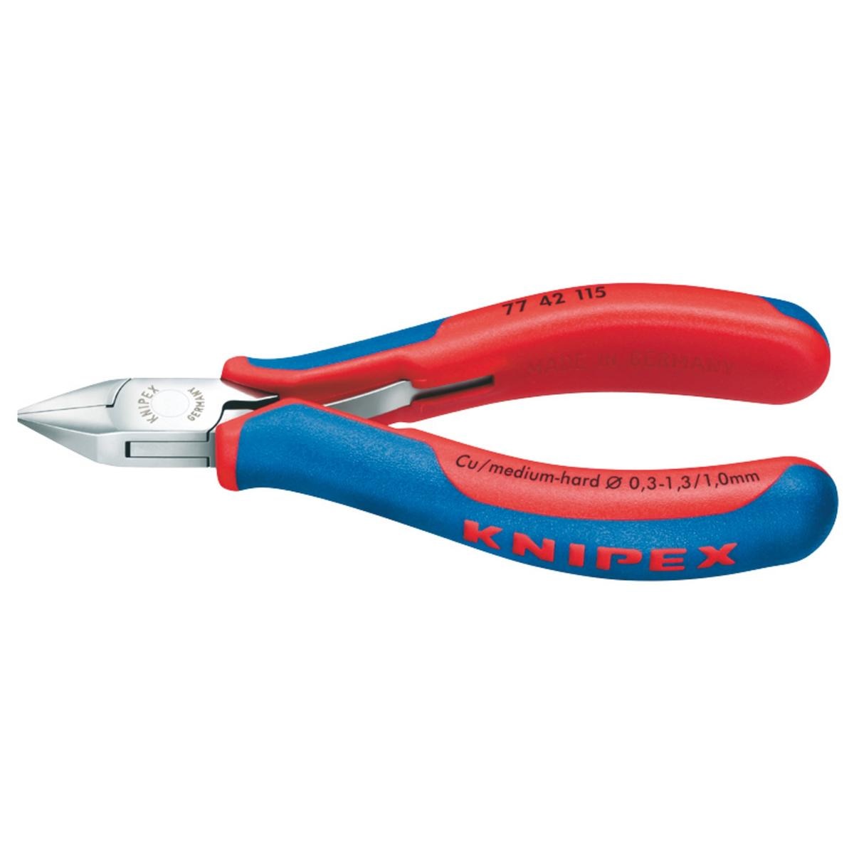 KNIPEX 77 42 115 Full Flush Electronics Diagonal Cutting Nipper, 115mm - Image 1