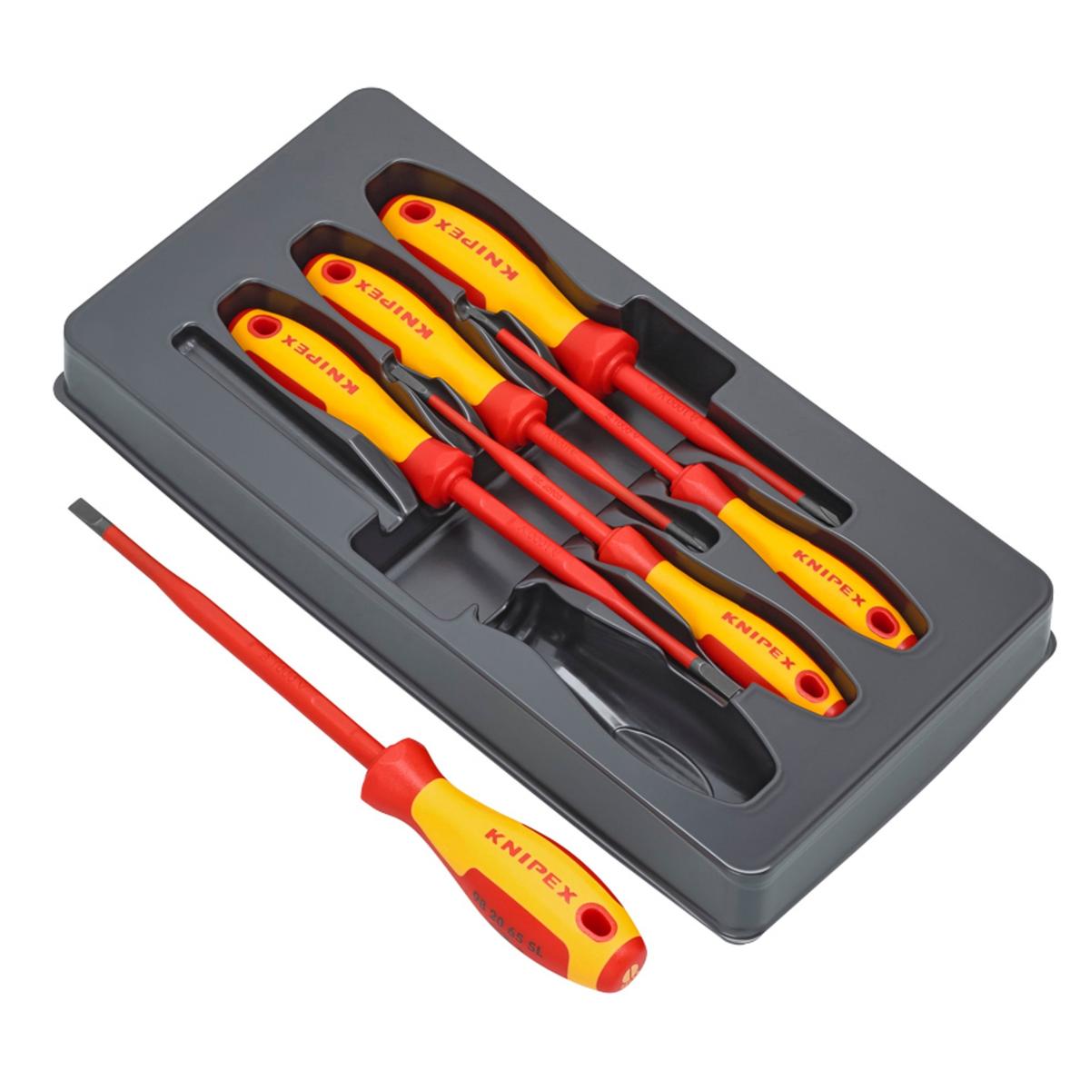 KNIPEX 00 20 12 V02 VDE Insulated Slotted/Phillips Screwdriver Set - Image 1