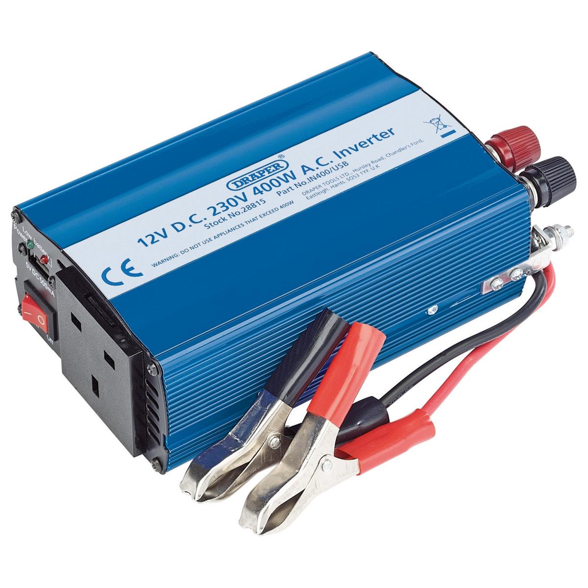 Draper 12V DC-AC Inverter, 400W - Image 1