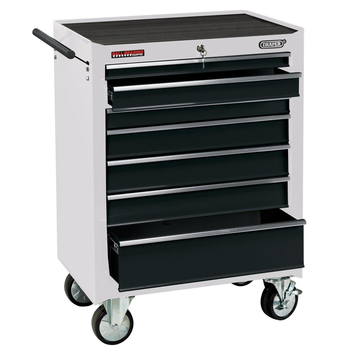 Draper Roller Tool Cabinet, 7 Drawer, 26", White - Image 1