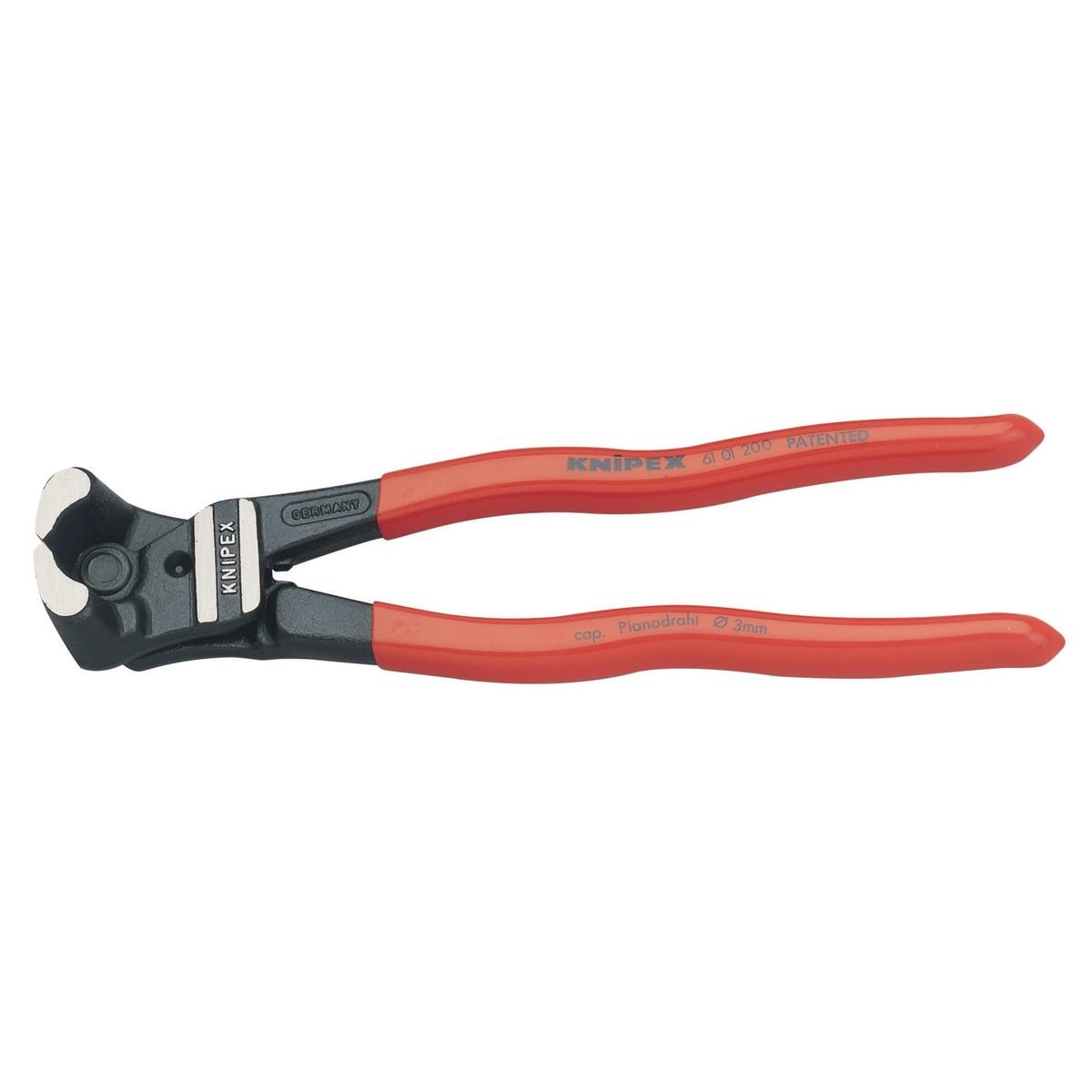 KNIPEX 61 01 200 Extra High Leverage End Cutting Nippers, 200mm - Image 1