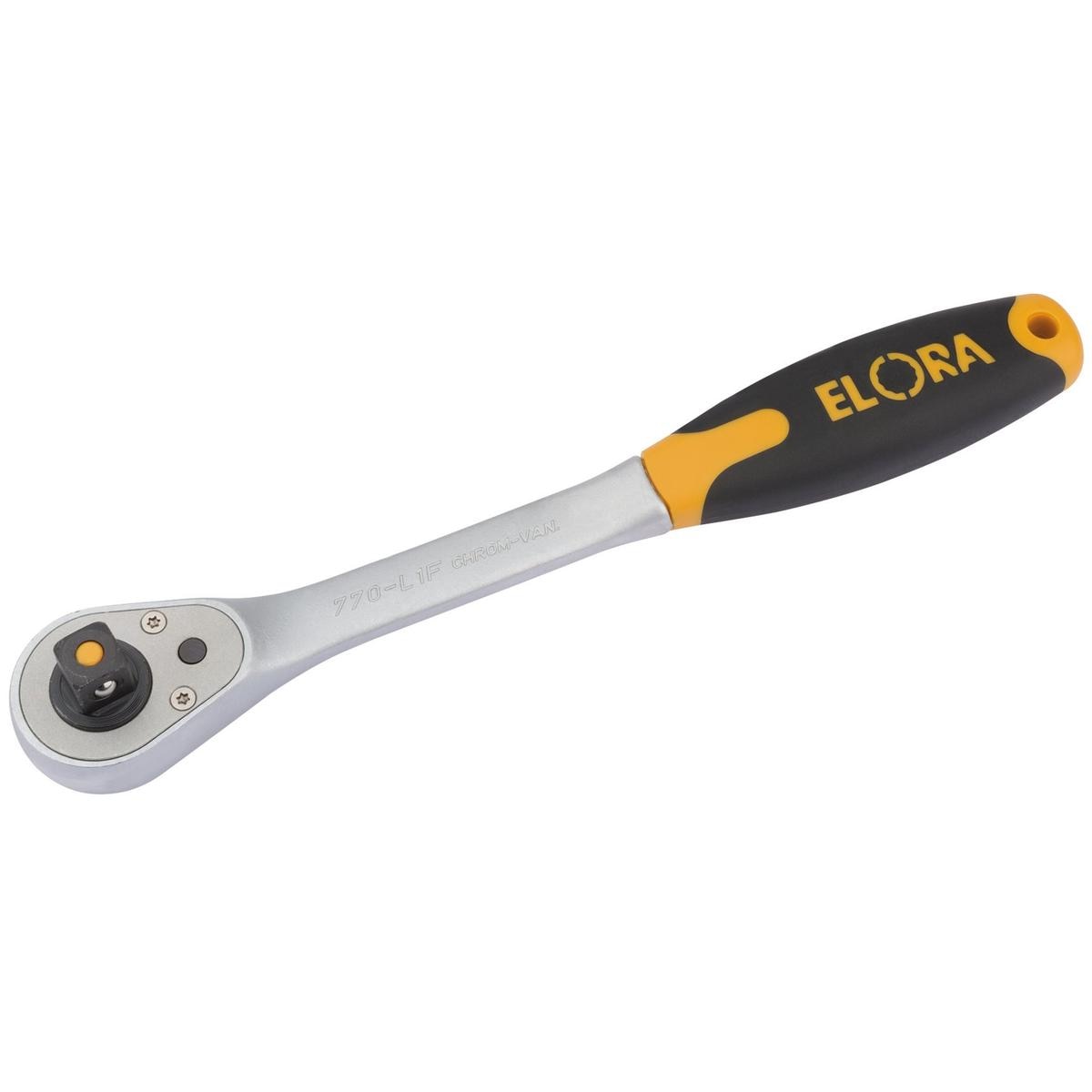 Elora Quick Release Soft Grip Reversible Ratchet, 1/2" Sq. Dr., 270mm - Image 1
