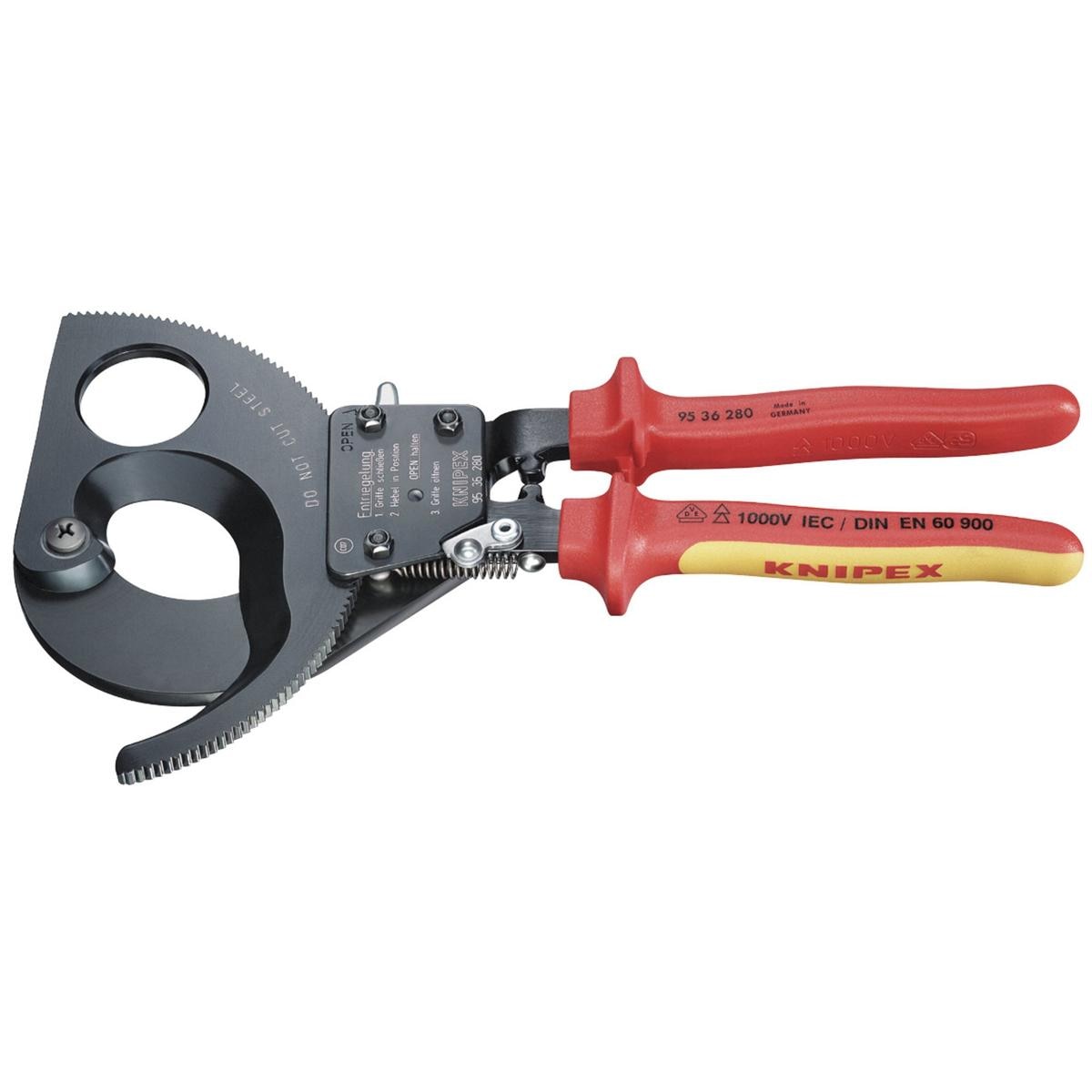 KNIPEX 95 36 250 VDE Heavy Duty Cable Cutter, 250mm - Image 1