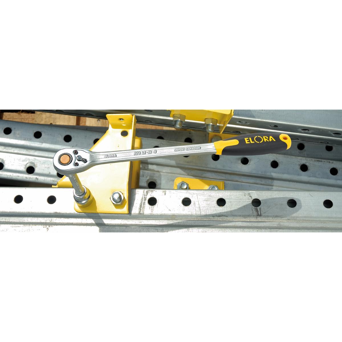Elora Quick Release Soft Grip Reversible Ratchet, 1/2" Sq. Dr., 375mm - Image 3