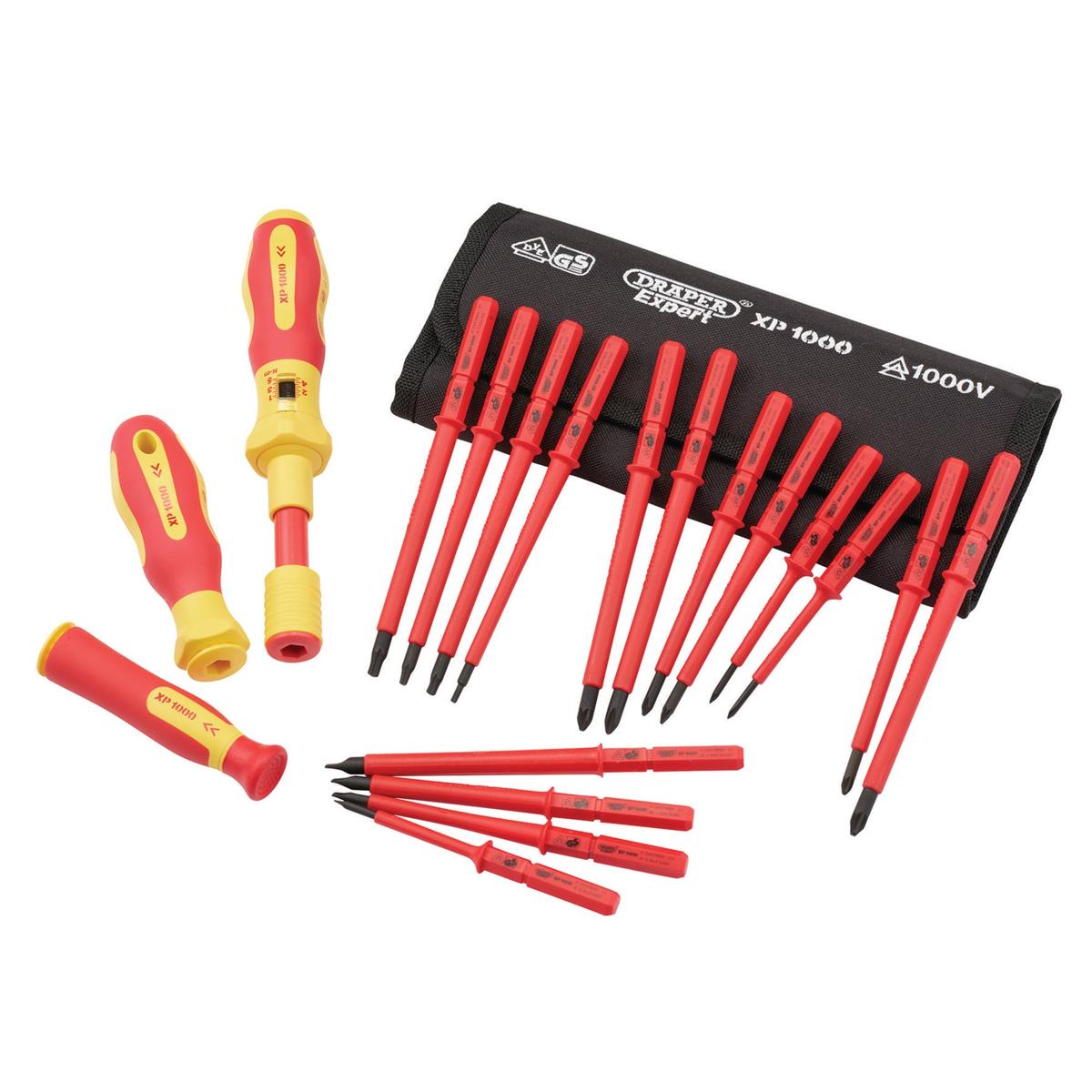 Draper XP1000 VDE Interchangeable Torque Screwdriver Set (19 Piece) - Image 1