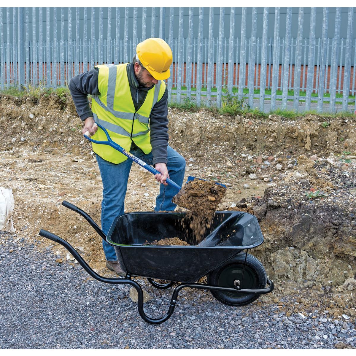 Draper Metal Tray Contractors Wheelbarrow, 85L - Image 3