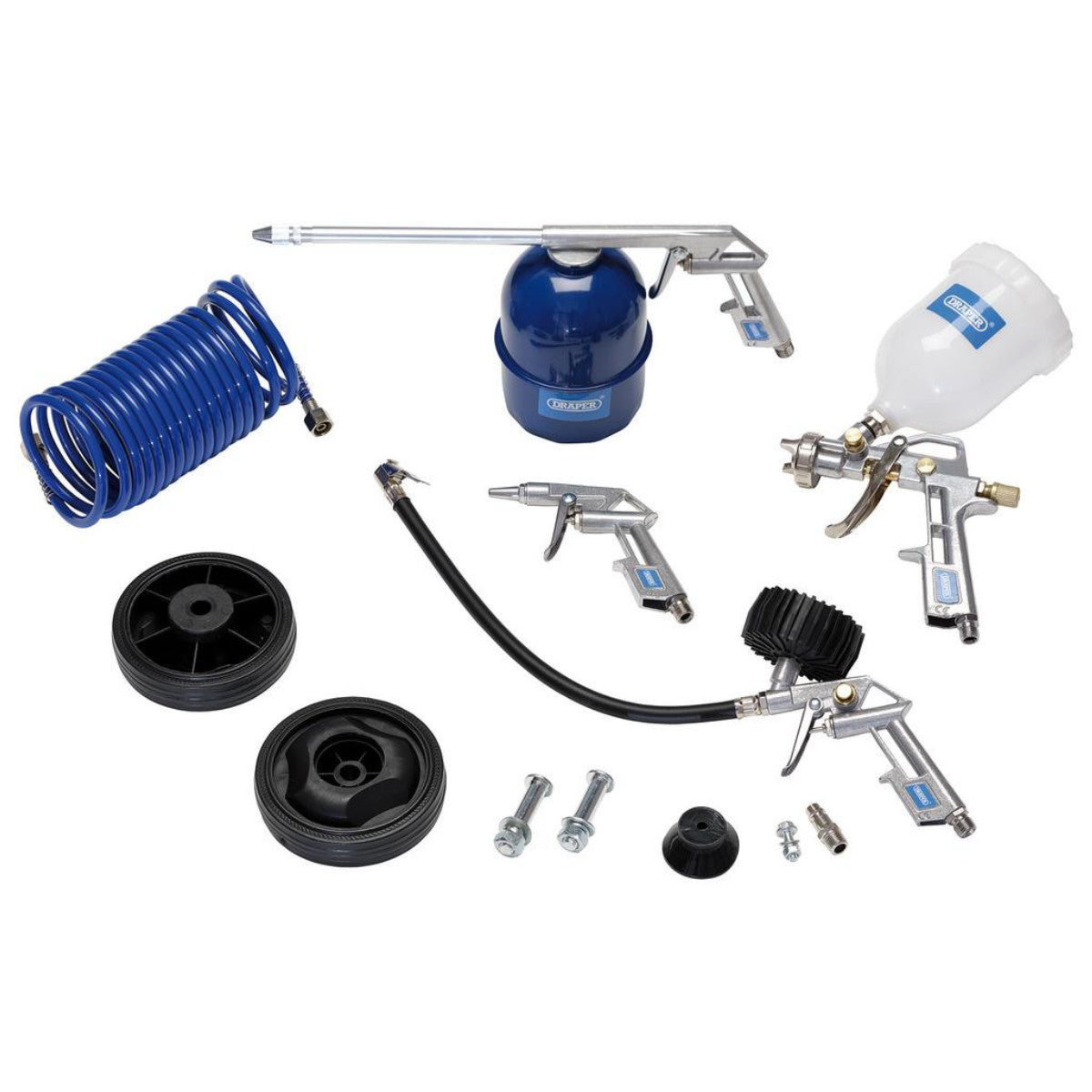 Draper 230V 24L Oil-Free Compressor, 1.1kW/1.5hp and Air Tool Kit 90126