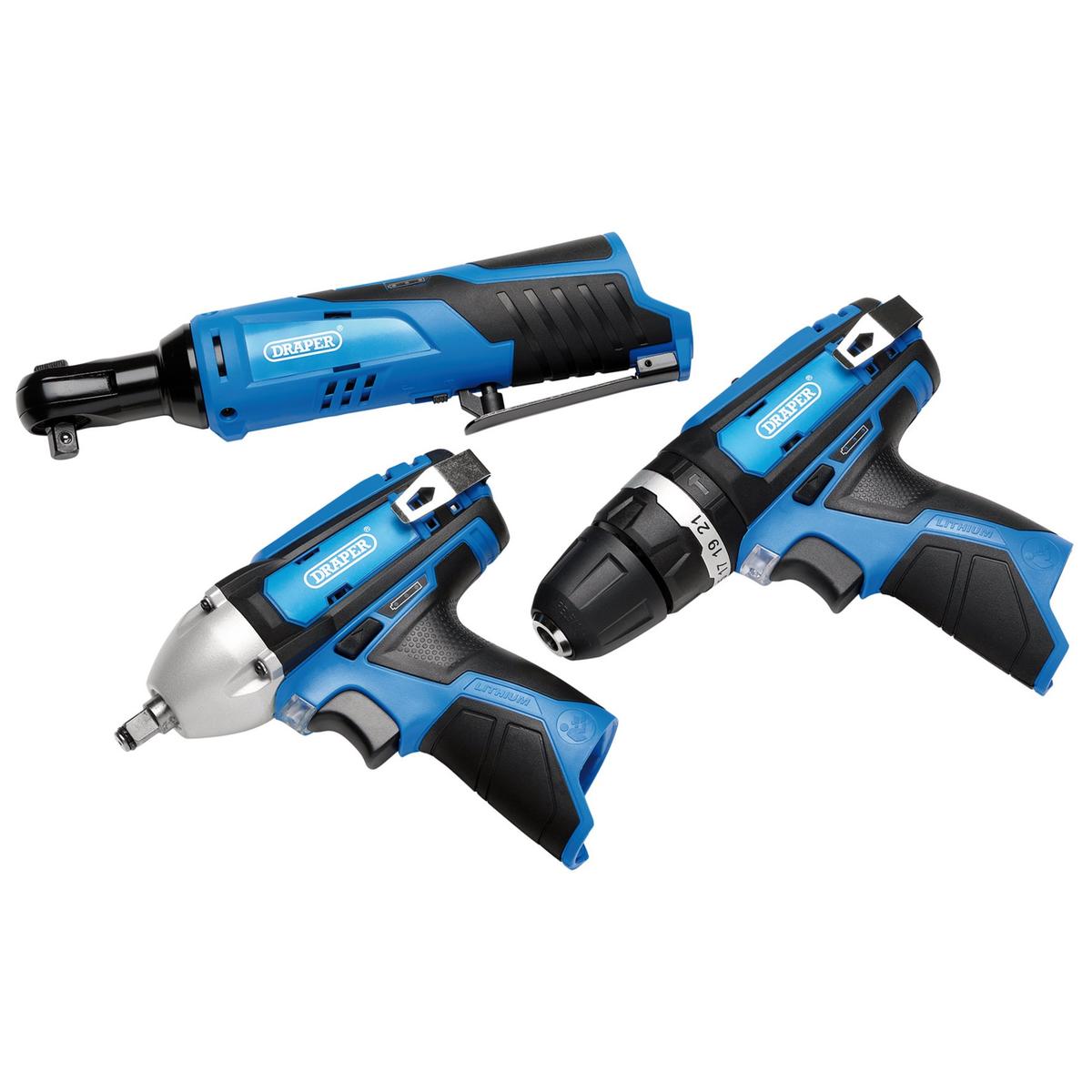 Draper 12V Drill Drive and Ratchet Interchange Kit, 2 x 4.0Ah Li-ion Batter - Image 2