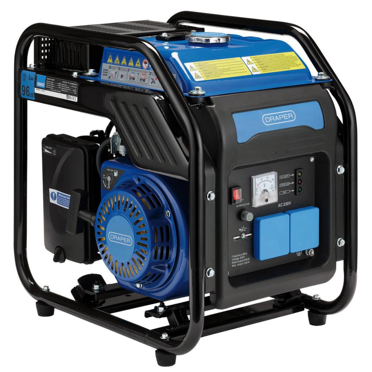 Draper Petrol Open Frame Inverter Generator, 2800W 95204