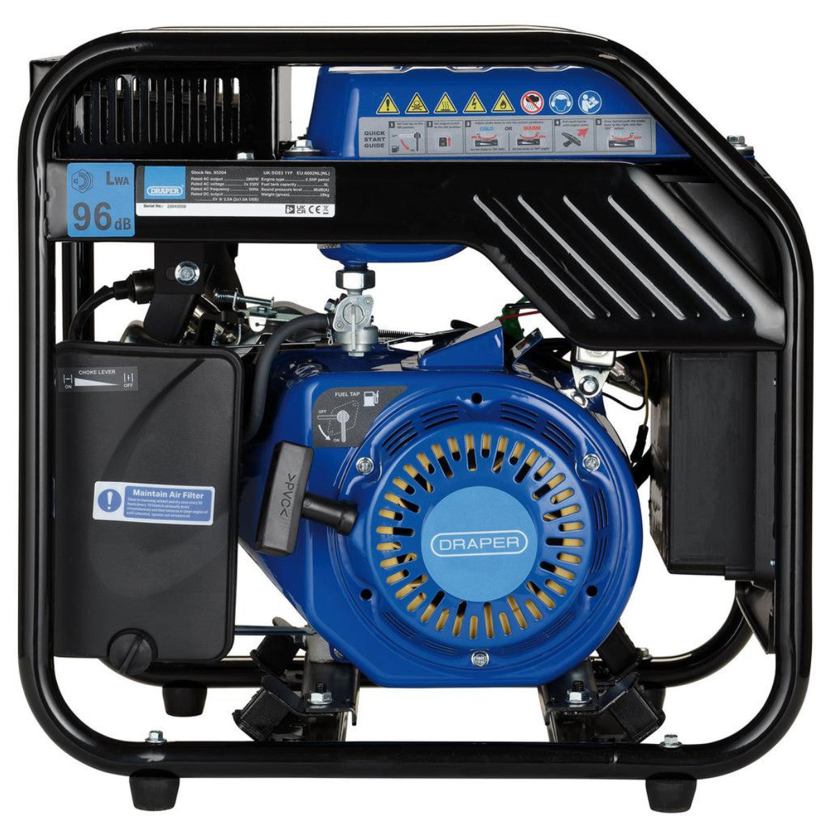 Draper Petrol Open Frame Inverter Generator, 2800W 95204